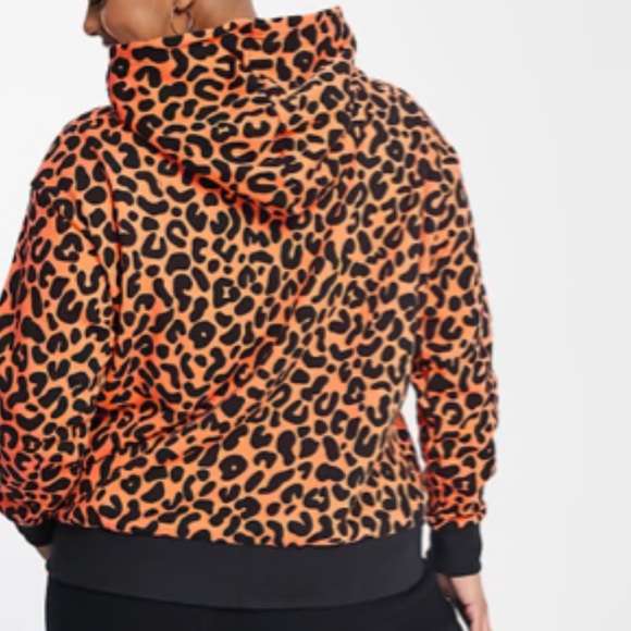 adidas Originals x Rich Mnisi Plus all over leopard print hoodie in orange 1X - Picture 4 of 10
